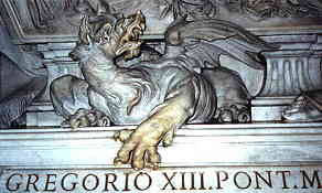 Dragon on Pope Gregory 13th's Vatican monument
