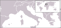 Location of the Vatican City