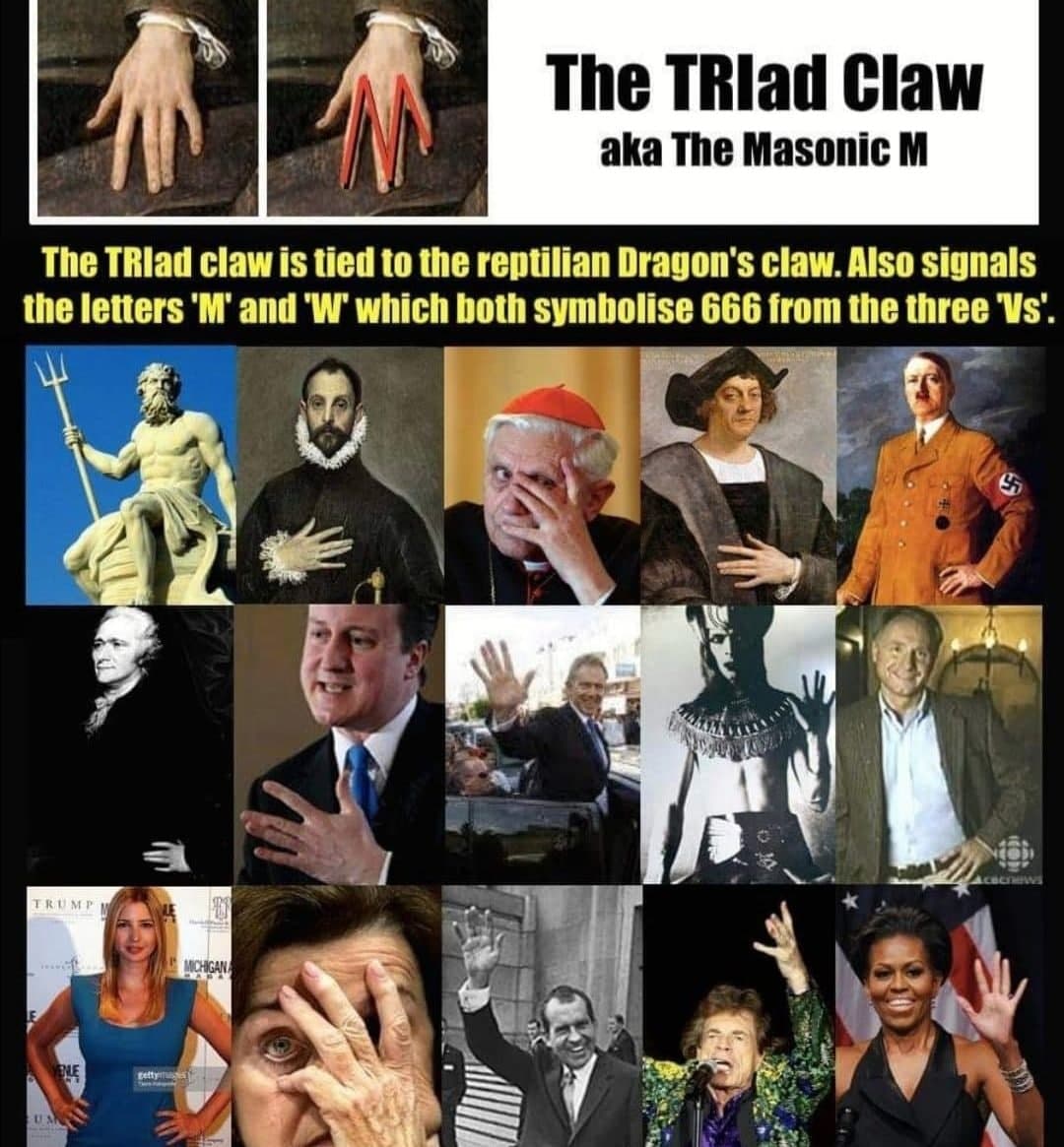 satanic handsigns triad claw