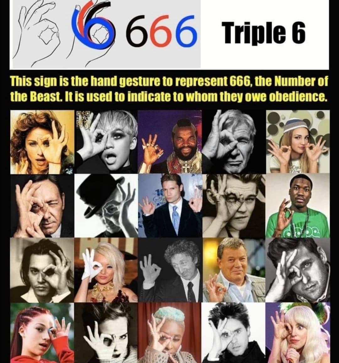 satanic handsigns triple6
