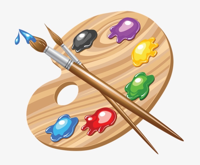 paint pallete and brushes
